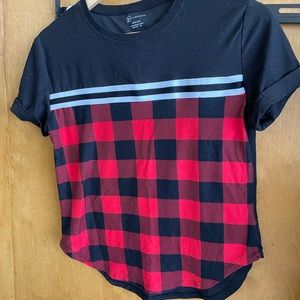Black and Red Checkered Top